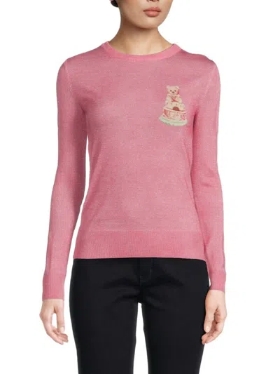 Moschino Women's Graphic Virgin Wool Sweatshirt In Pink