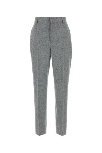Moschino Grey Tailored Flat Front Pant In Gray