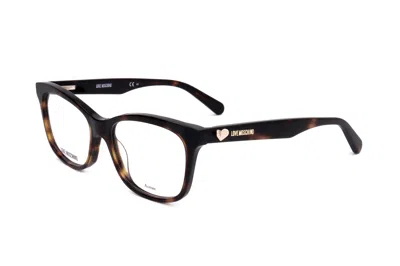 Moschino Tortoiseshell-effect Square-frame Glasses In Black