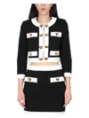 Moschino Heart-embellished Cropped Jacket In Black