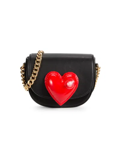 Moschino Inflatable Heart Crossbody Bag In Black