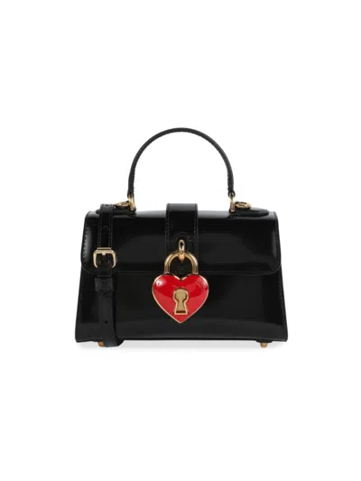 Moschino Heart-lock Crossbody Bag In Black