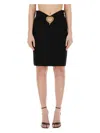 Moschino Hollowed-out Love Decorated Skirt In Black