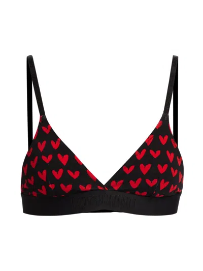 Moschino Women's Intimo Donna M Hearts Triangle Bra In Multi