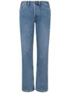 Moschino Women Jeans With Application In Blue