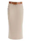 Moschino Wool Twill Skirt Tailored Twist In Neutral