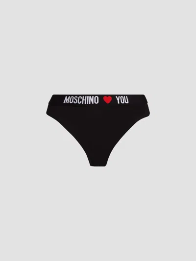 Moschino Women's Logo 2-pack Brazilian Brief In Black