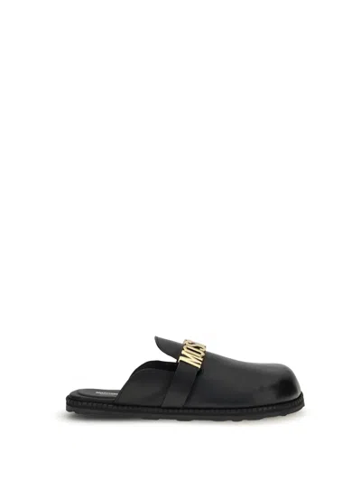 Moschino Women Logo Mules In Black