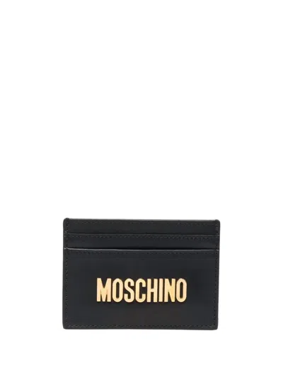 Moschino Women's Logo Plaque Card Holder In Black