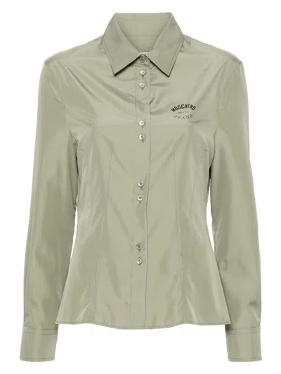 Moschino Women's Logo Print Shirt | Size 44 | 242k202238729 Color 1404 Color Multi Color Gree In 1404 Multi Gree