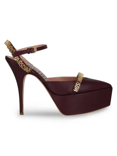 Moschino Women's Logo Pumps In Raspberry