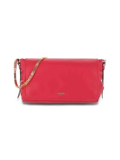 Moschino Women's Logo Shoulder Bag In Red