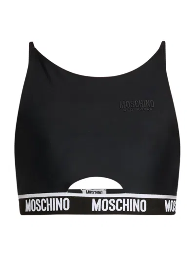 Moschino Women's Logo Sports Bra In Black