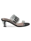 MOSCHINO WOMEN'S LOGO TRANSPARENT STRAPS SANDALS