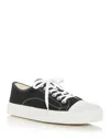 Moschino Stitched Canvas Low-top Sneakers With Rubber Sole In Black