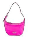 Moschino Women's Metal Logo Leather Shoulder Bag In Pink