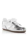 Moschino Mirror Effect Sneakers In Silver