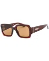 Moschino Amber Square Ladies Sunglasses Mos063/s 0c9a/70 53 In Red