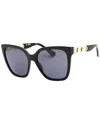 Moschino Grey Cat Eye Ladies Sunglasses Mos098/s 0807/ir 55 In Black