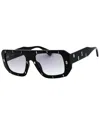 Moschino Dark Grey Shaded Browline Ladies Sunglasses Mos129/s 0807/9o 54 In Black