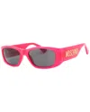 Moschino Grey Rectangular Ladies Sunglasses Mos145/s 0mu1/ir 55 In Pink