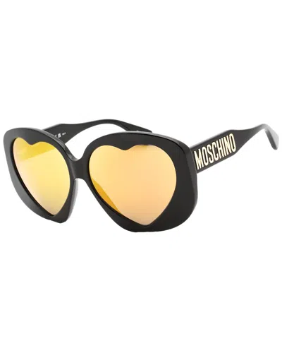 Moschino Multilayer Yellow Irregular Ladies Sunglasses Mos152/s 0807/cu 61 In Black