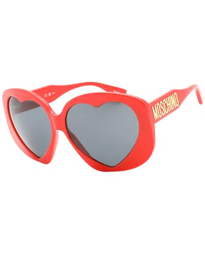 Moschino Grey Irregular Ladies Sunglasses Mos152/s 0c9a/ir 61 In Red
