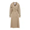 Moschino Cotton Blend Gabardine Long Trench Coat In Multicolor