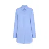Moschino Cotton Shirt With Chest Pocket And Elastic Waistband In Blue