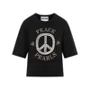 Moschino Black Cotton Logo Print T-shirts In Black