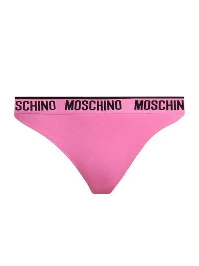 Moschino Women's  Intimo Donna 2-pack Logo Thong Set In Pink