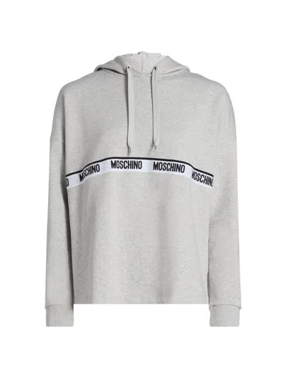 Moschino Women's  Intimo Donna Logo Stretch-cotton Hoodie In Gray