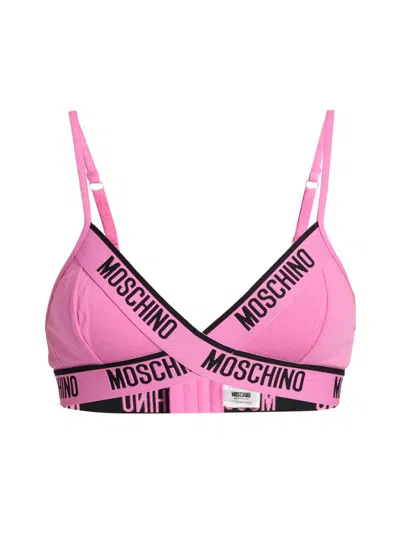 Moschino Women's  Intimo Donna Logo Triangle Bra In Pink
