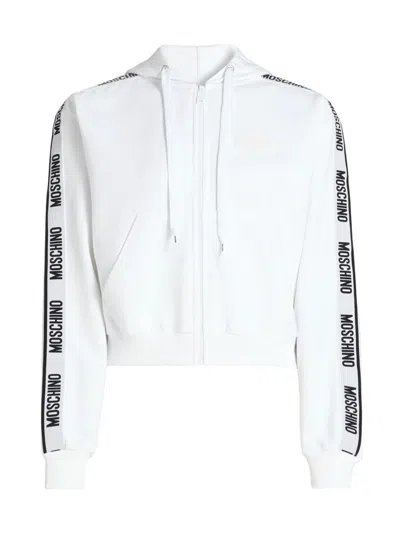 Moschino Women's  Intimo Donna Logo Zip Hoodie In White