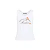 Moschino Stretch Cotton Tank Top Antica Pizzeria In White