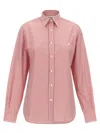 Moschino Red Oca Embroidered Shirt In Red