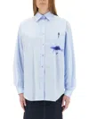 Moschino Multicolor Artistic Splash Long Sleeve Shirt In Multicolor