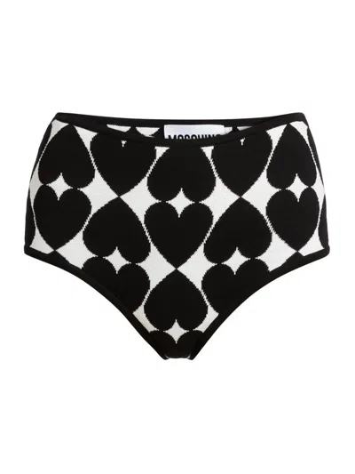 Moschino Women's Optical Heart Cotton Panty In Multi