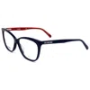 Moschino Demo Rectangular Ladies Eyeglasses Mol506 0pjp 56 In Blue