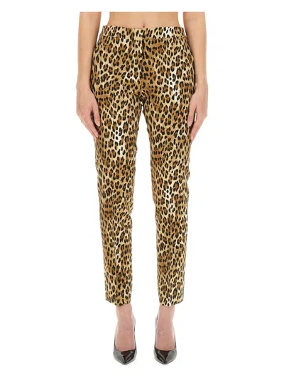 MOSCHINO WOMEN'S PANTS WITH ANIMAL PATTERN