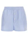 Moschino Striped Cotton Poplin Boxer Shorts In Blue
