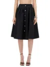 Moschino Black Jewel Button Nylon Blend Skirt In Black