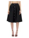 Moschino Black Jewel Button Nylon Blend Skirt In Black