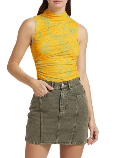 Moschino Women's Printed Sleeveless Blouse In Transparent