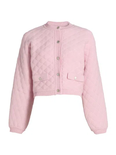 Moschino Women's Quilted Cotton-blend Jacket In Pink