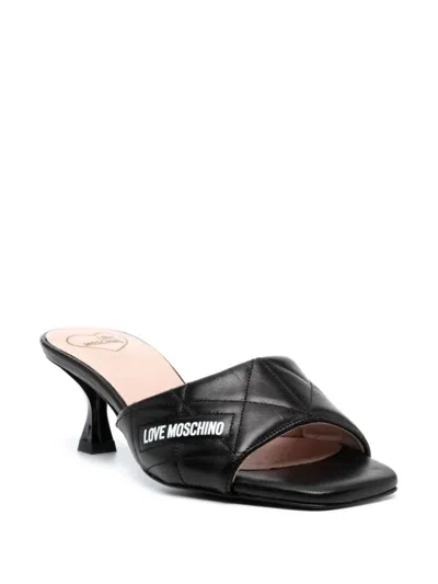 Moschino Women's Quilted Leather Heeled Sandals In Black