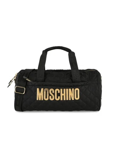 Moschino Women's Quilted Logo Duffel Bag In Black