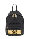 Moschino Logo Backpack In Black