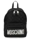 Moschino Women Quilted Nylon Backpack In Black