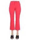 Moschino Red Flared Flat Front Pants In Red